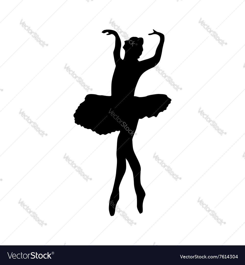 Ballerina silhouette black Royalty Free Vector Image