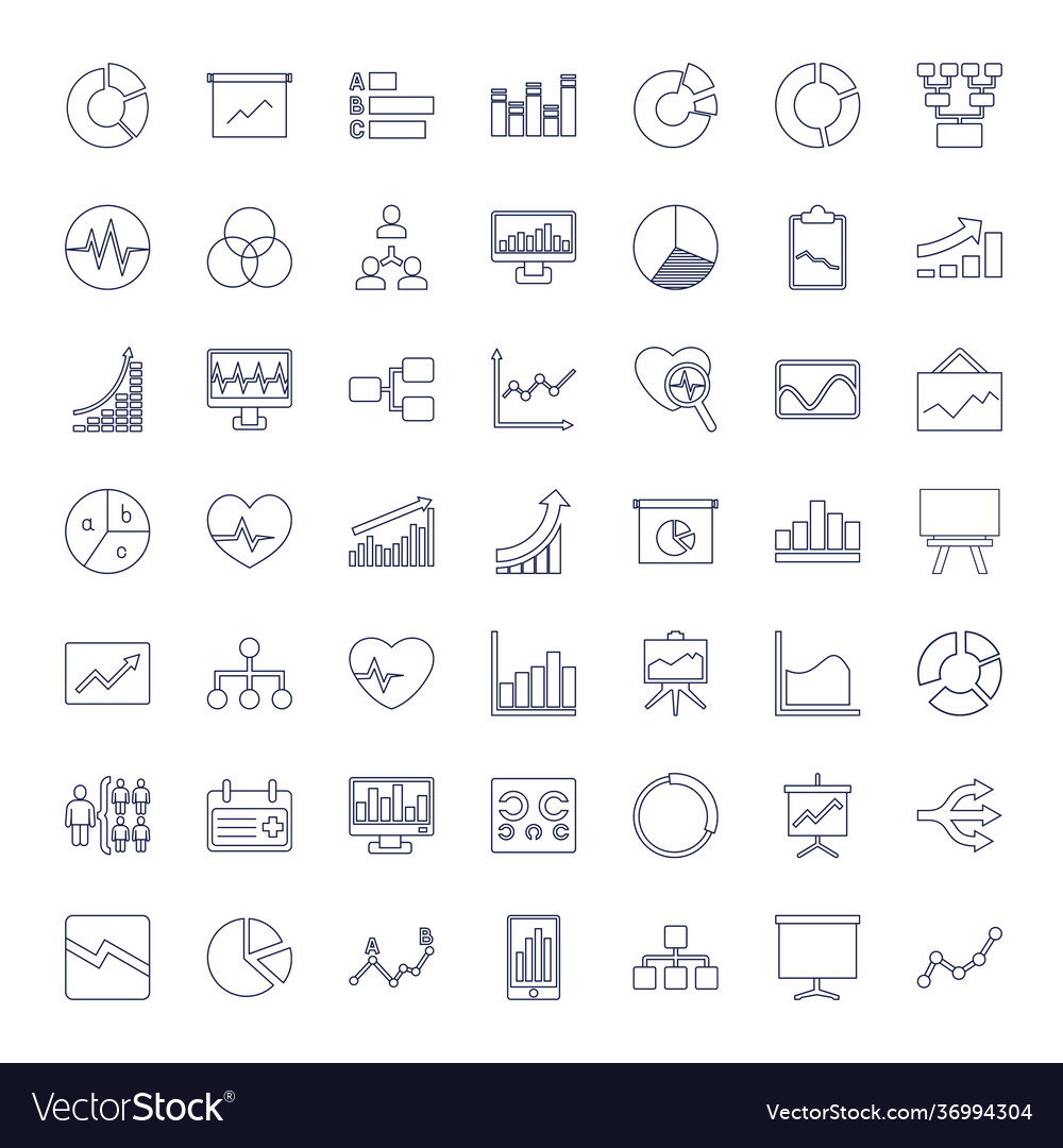 Chart icons Royalty Free Vector Image - VectorStock