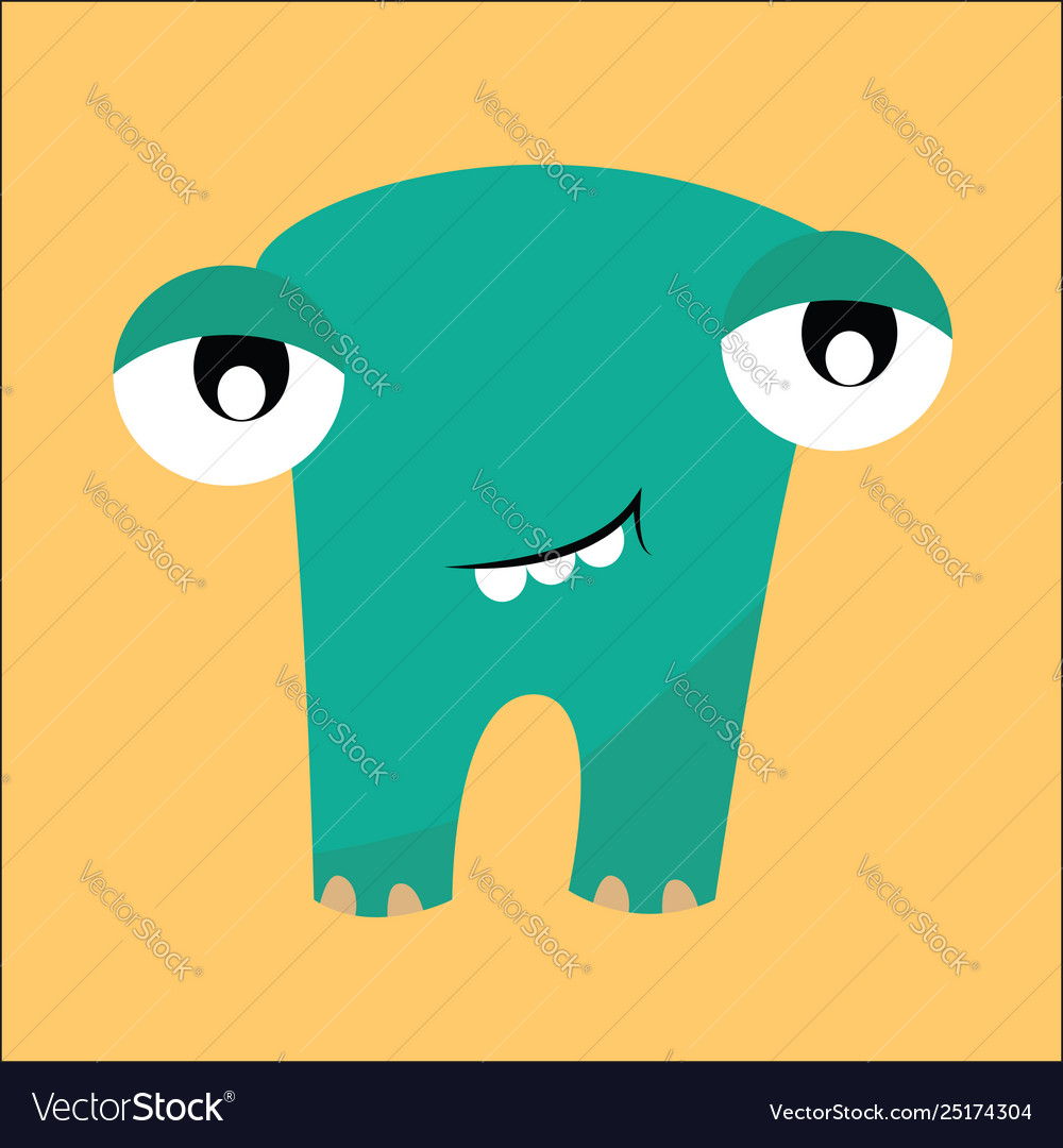 Clipart ein lächelndes blaufarbiges Monsterset