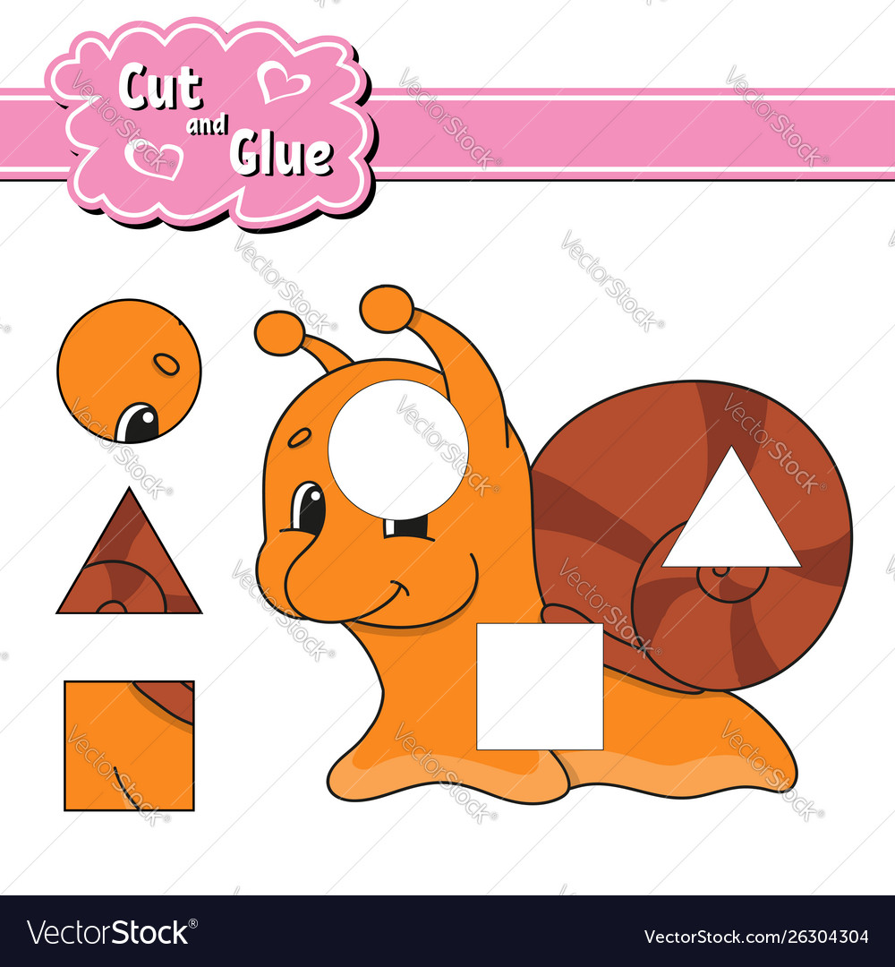 Cut and glue education developing worksheet Vector Image