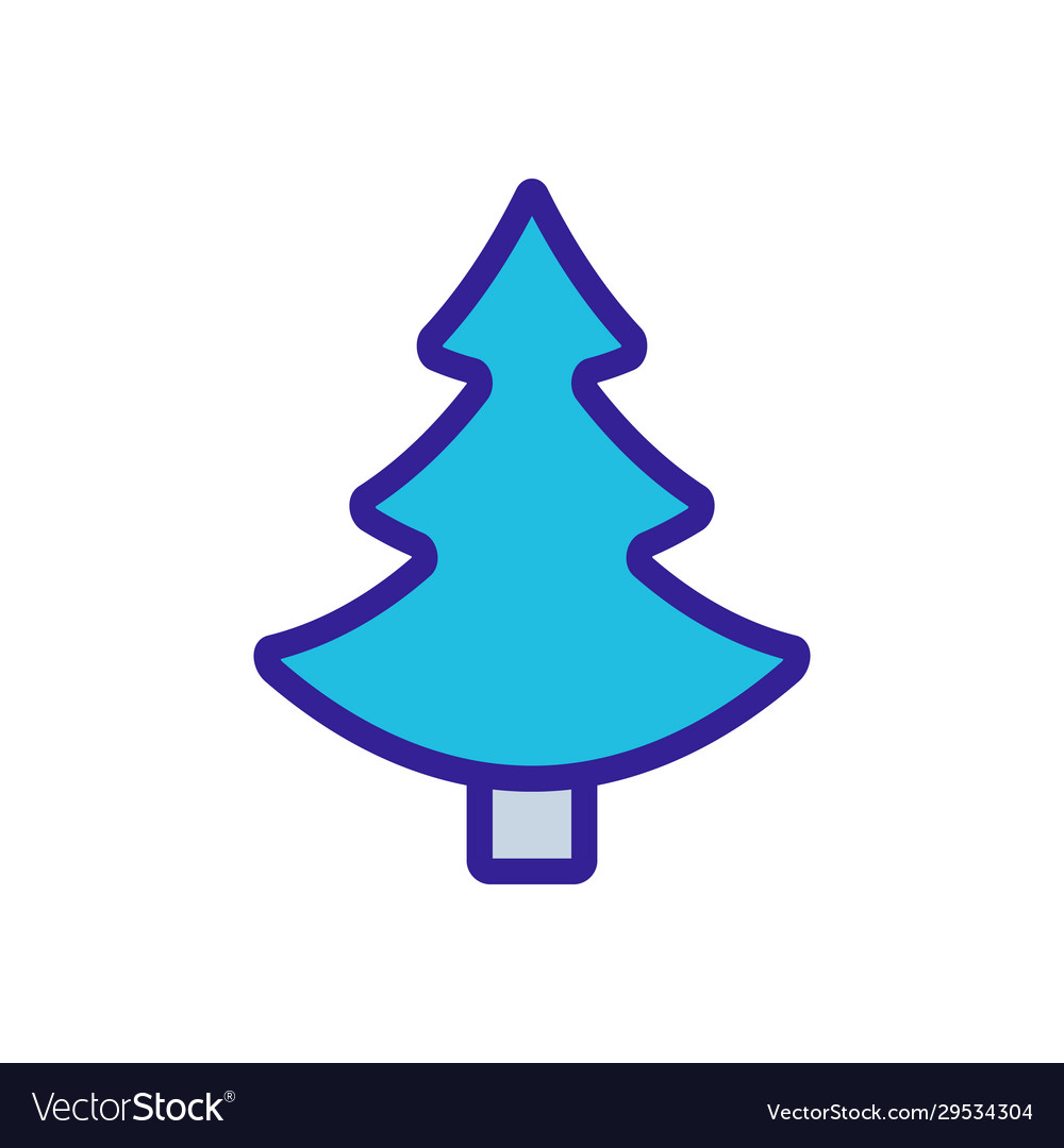 Pine tree icon isolated contour symbol Royalty Free Vector