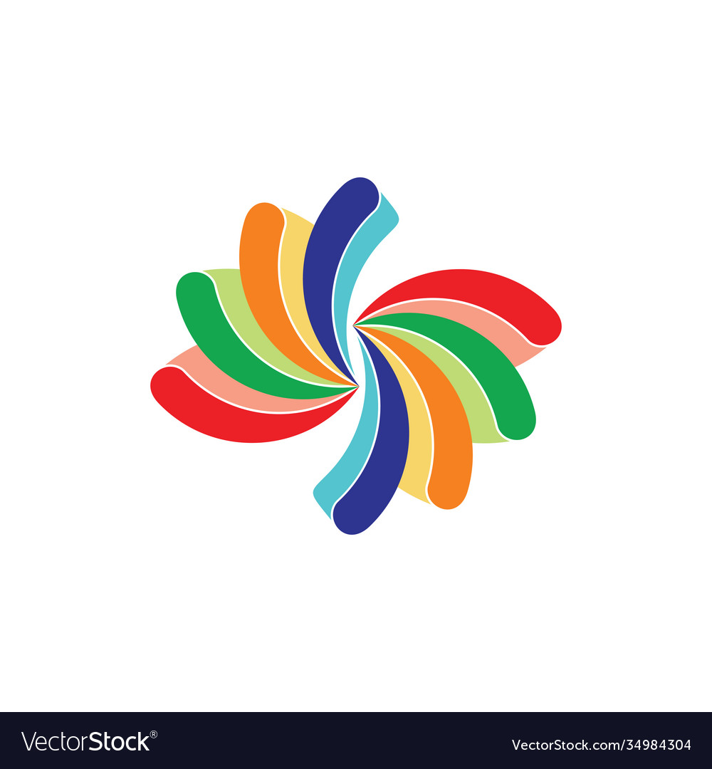 Swirl water colorful symbol decoration