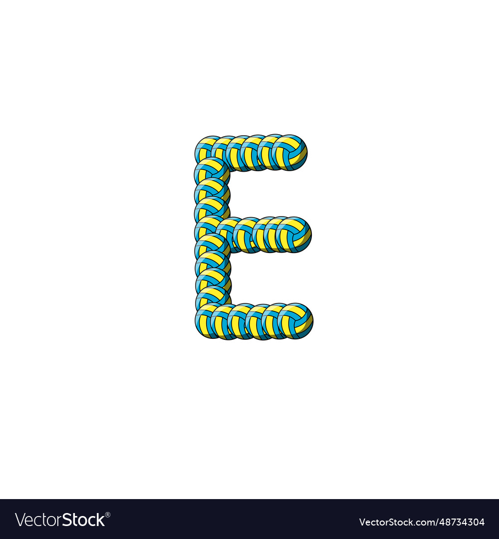 Volleyball alphabet e Royalty Free Vector Image