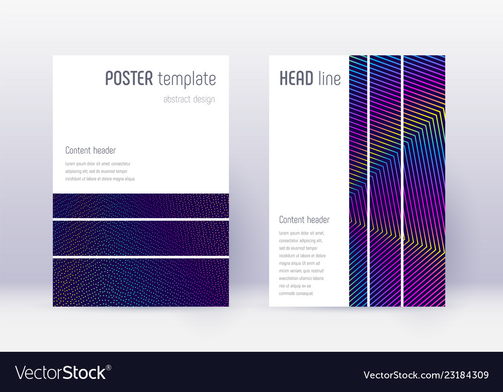 geometric cover design template set rainbow abstr vector image