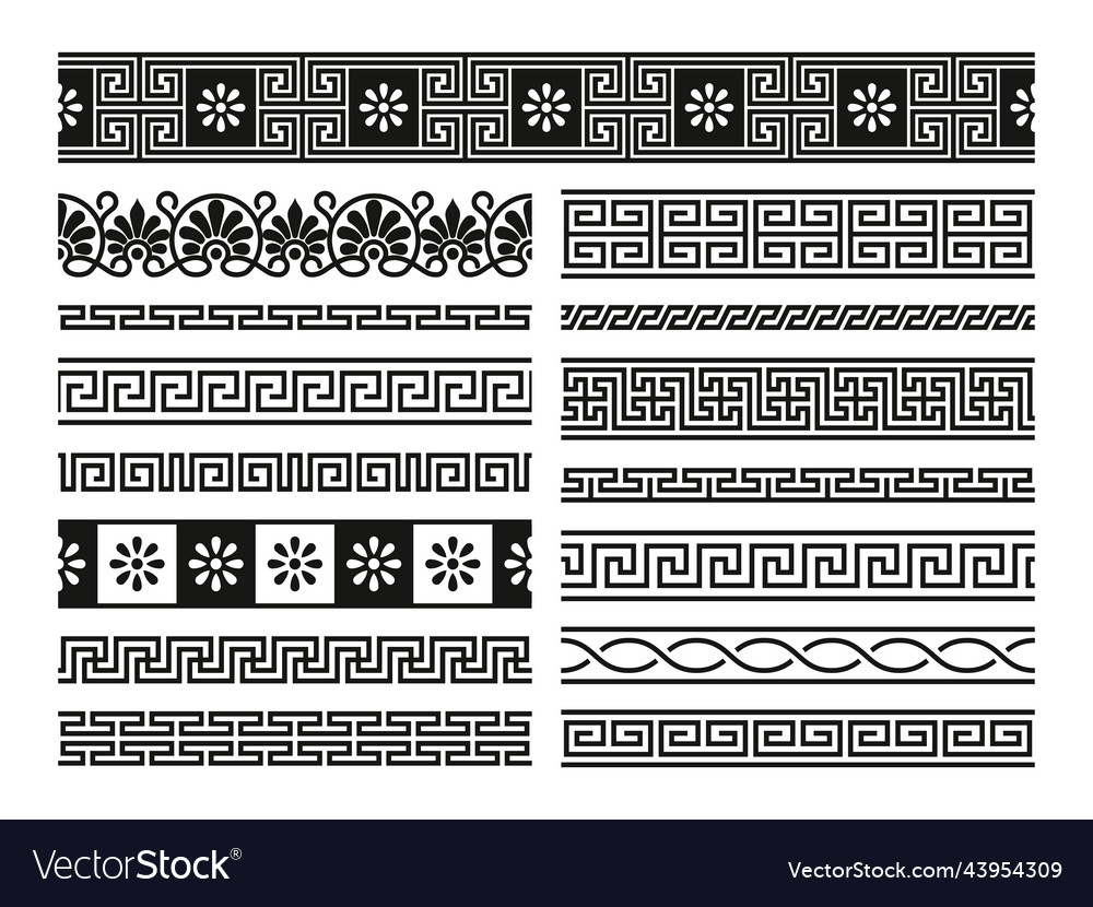 Greek ornaments geometric seamless pattern vector image Greek ornaments geometric seamless pattern