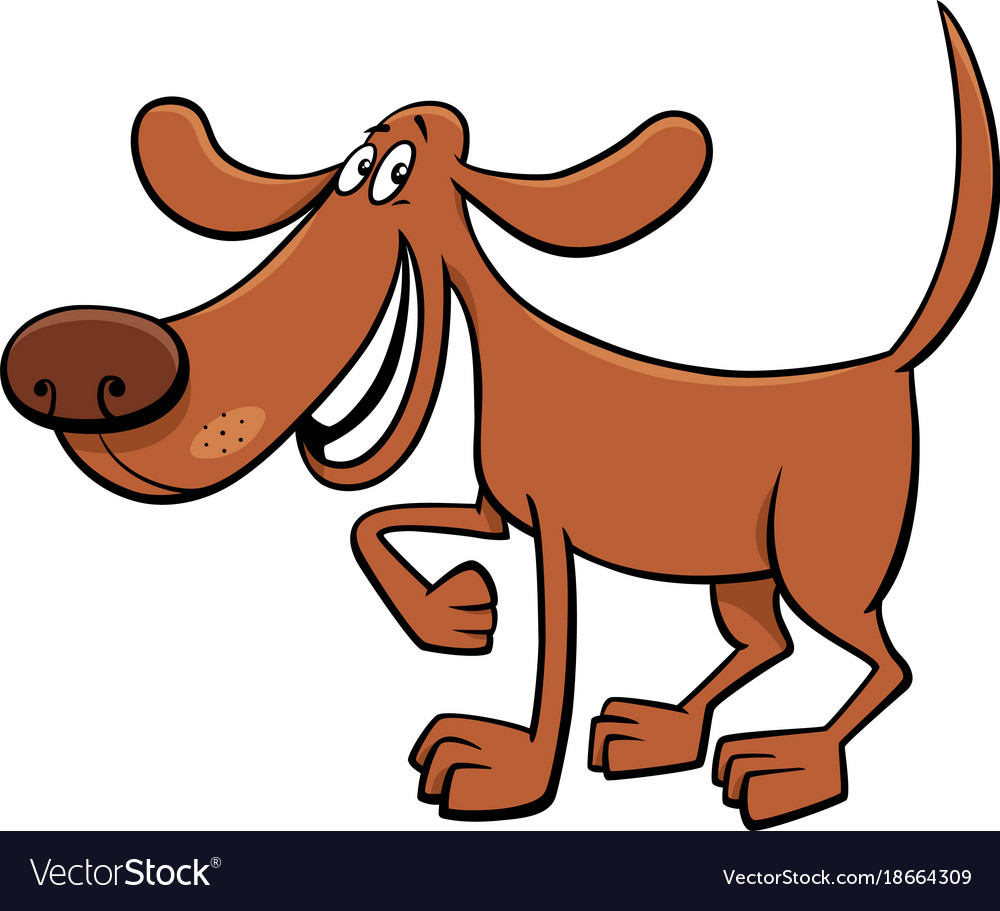 Happy dog cartoon character Royalty Free Vector Image