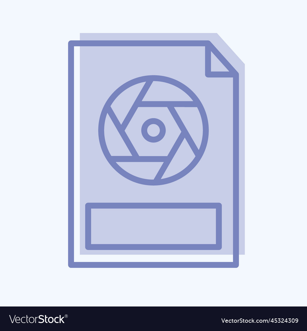 Icon raw related to photography symbol two tone Vector Image