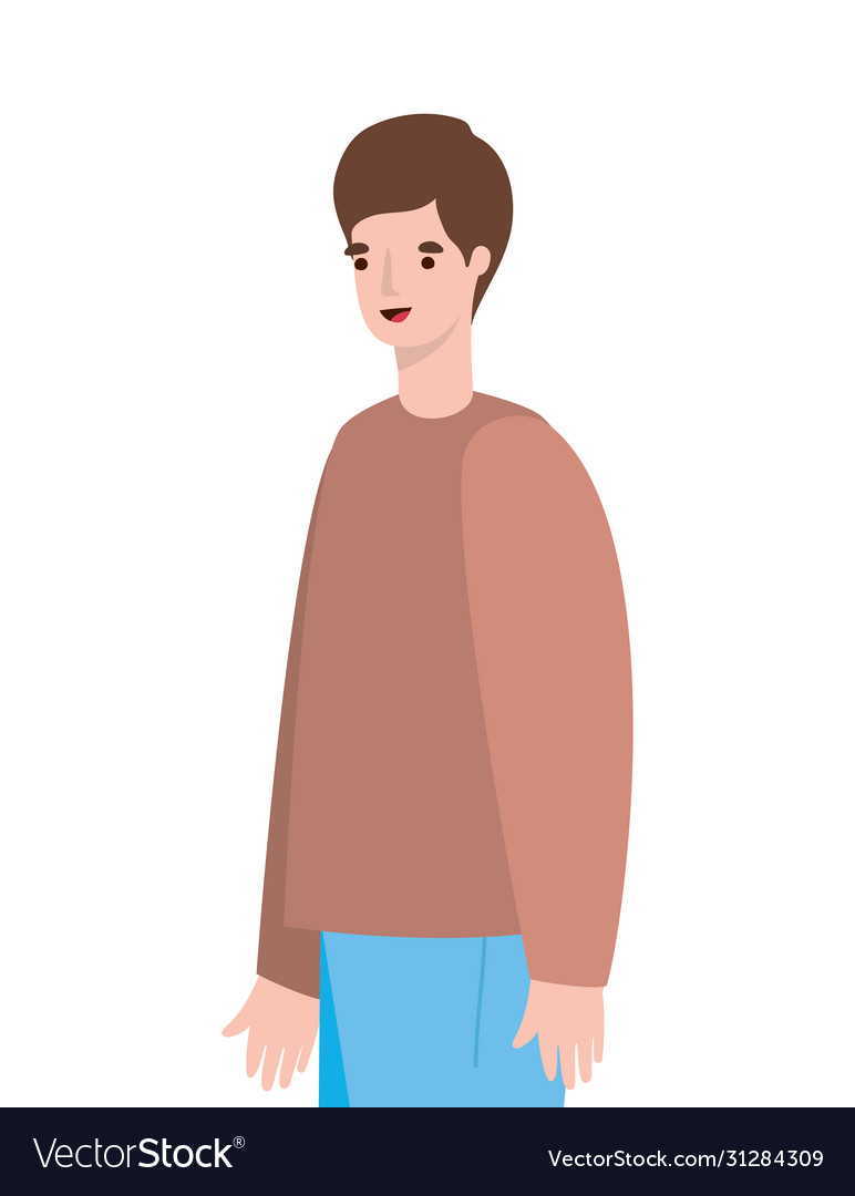 Isolated avatar man cartoon with brown hair Vector Image