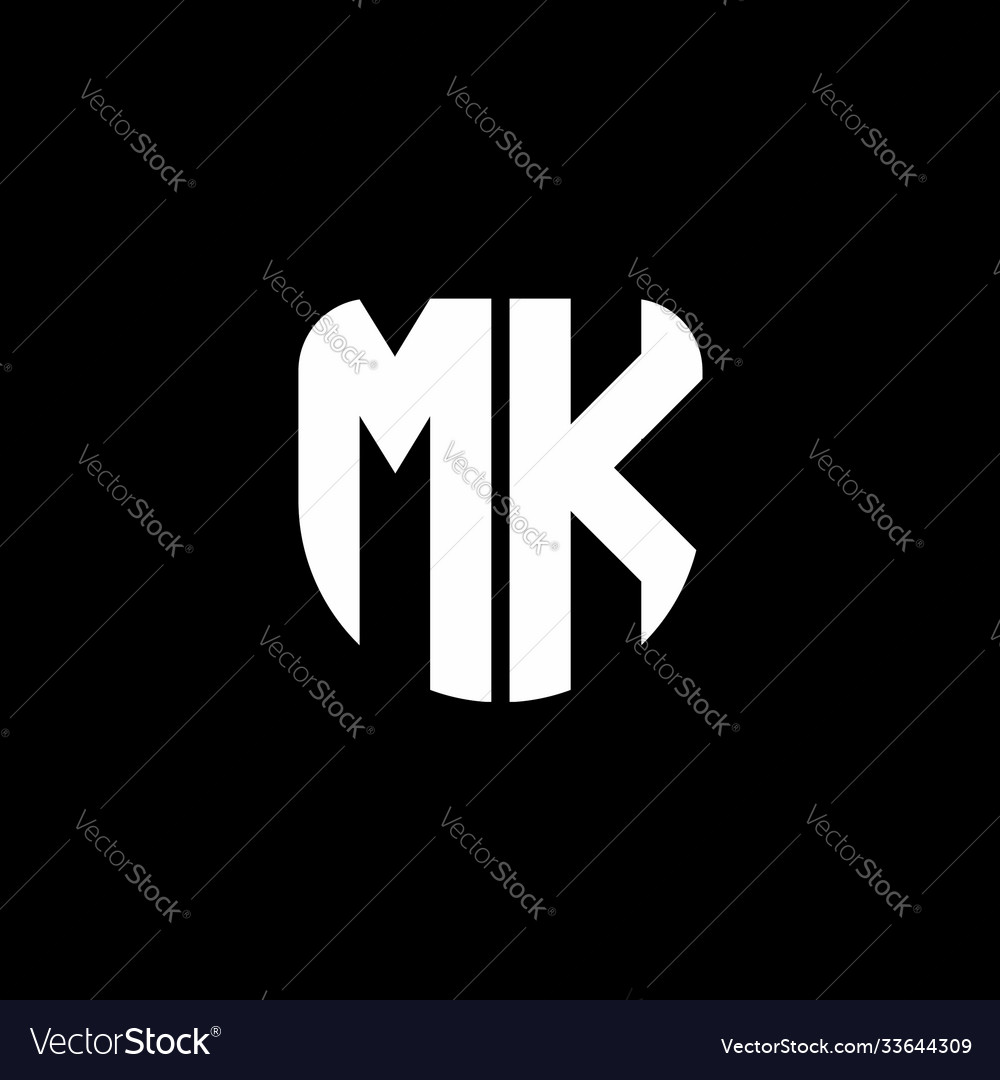 Mk logo monogram with circular shape shield Vector Image