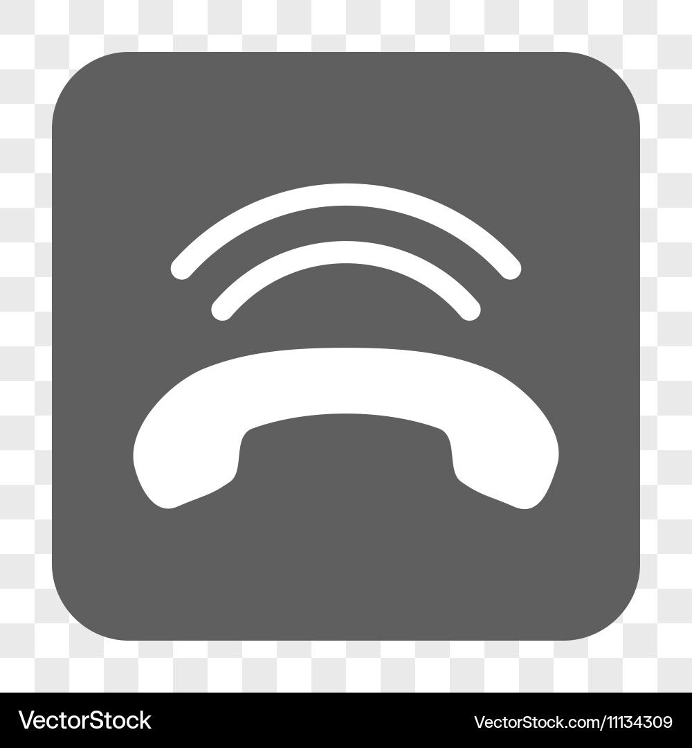 Phone ring rounded square button Royalty Free Vector Image