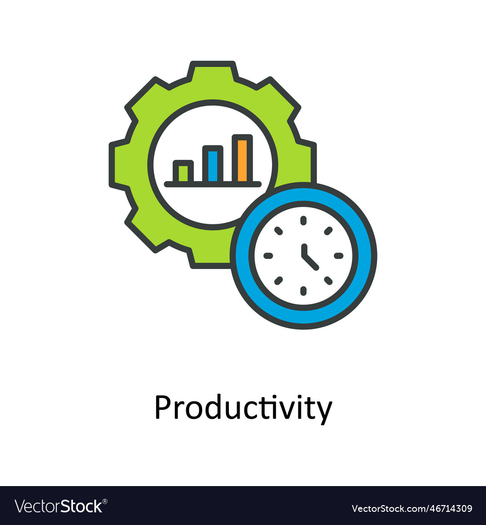 Productivity fill outline icons simple sto Vector Image