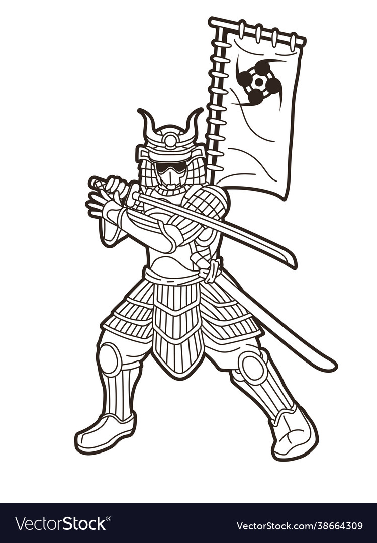 Samurai warrior or ronin japanese fighter bushido Vector Image