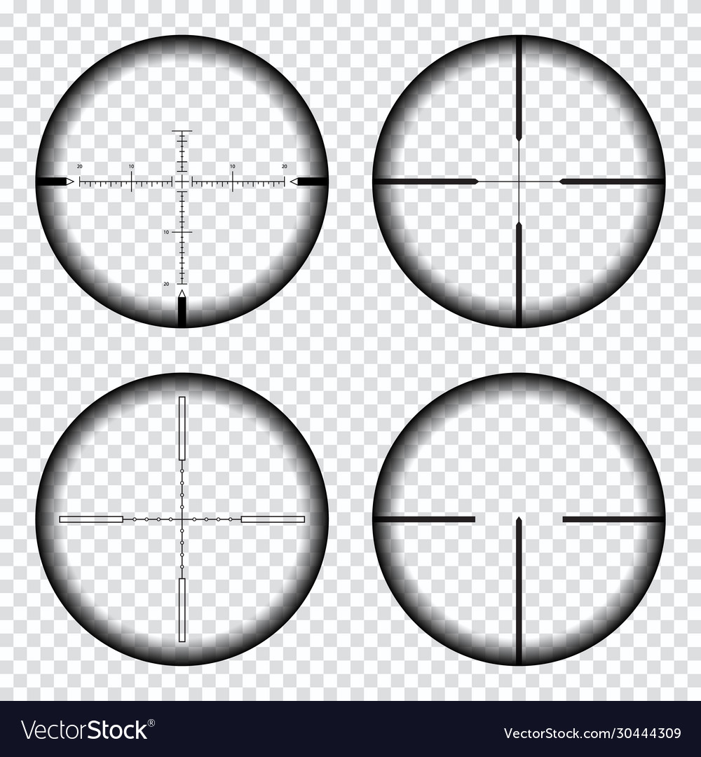 Sniper Scope Crosshairs View Sniper Rifle Aim Vector Image