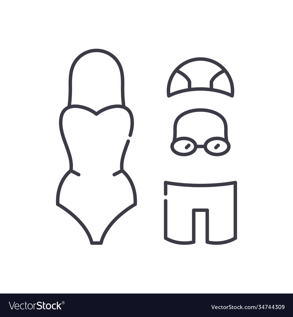 Swimming suit icon linear isolated