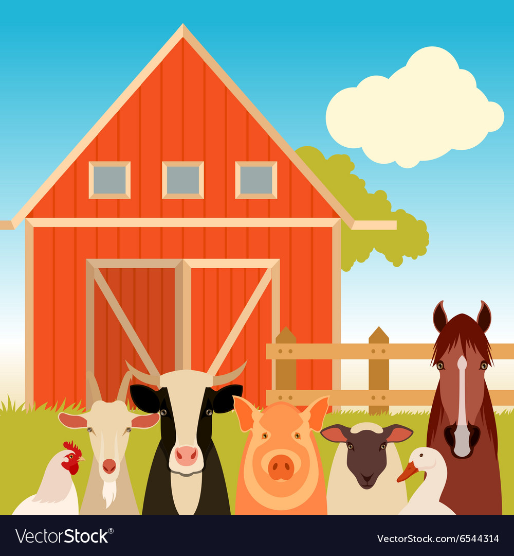 Farm banner with animals