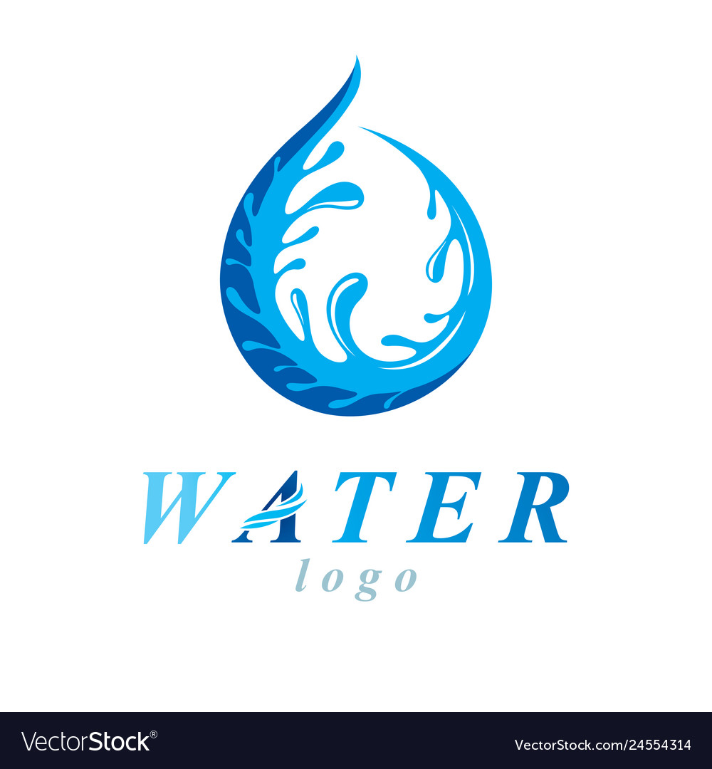 Freshwater conceptual blue emblem for use Vector Image