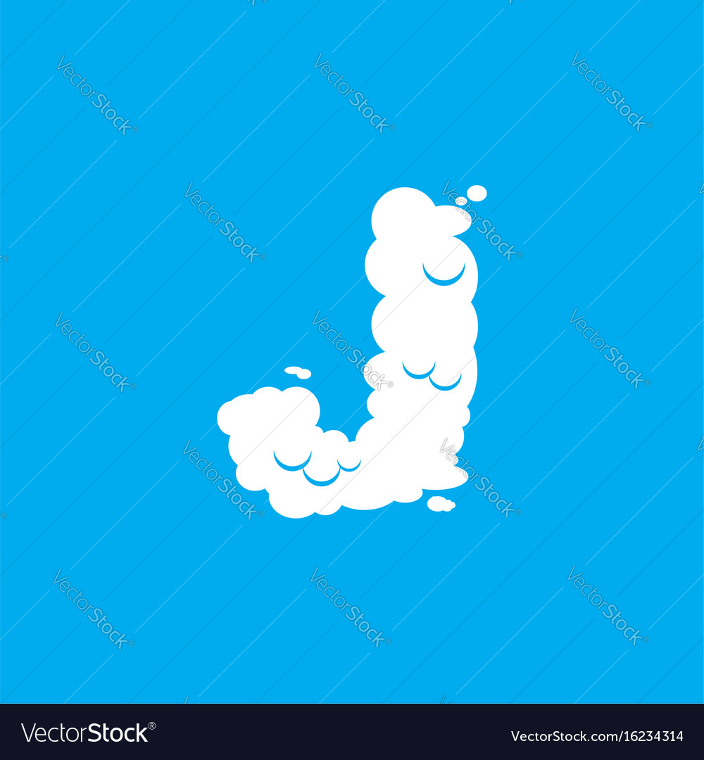 Letter j cloud font symbol white alphabet sign Vector Image