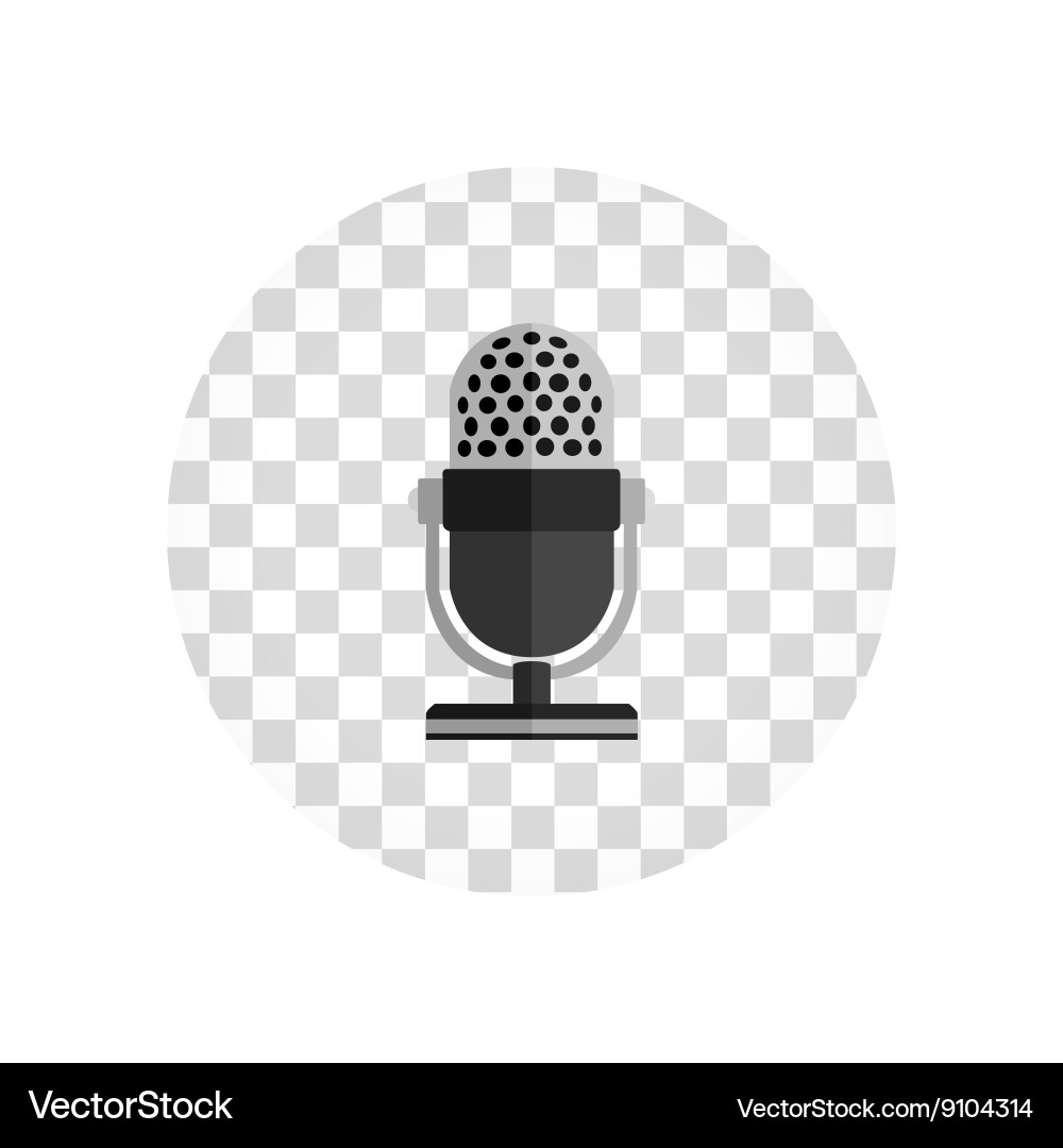 Microphone design flat isolated Royalty Free Vector Image