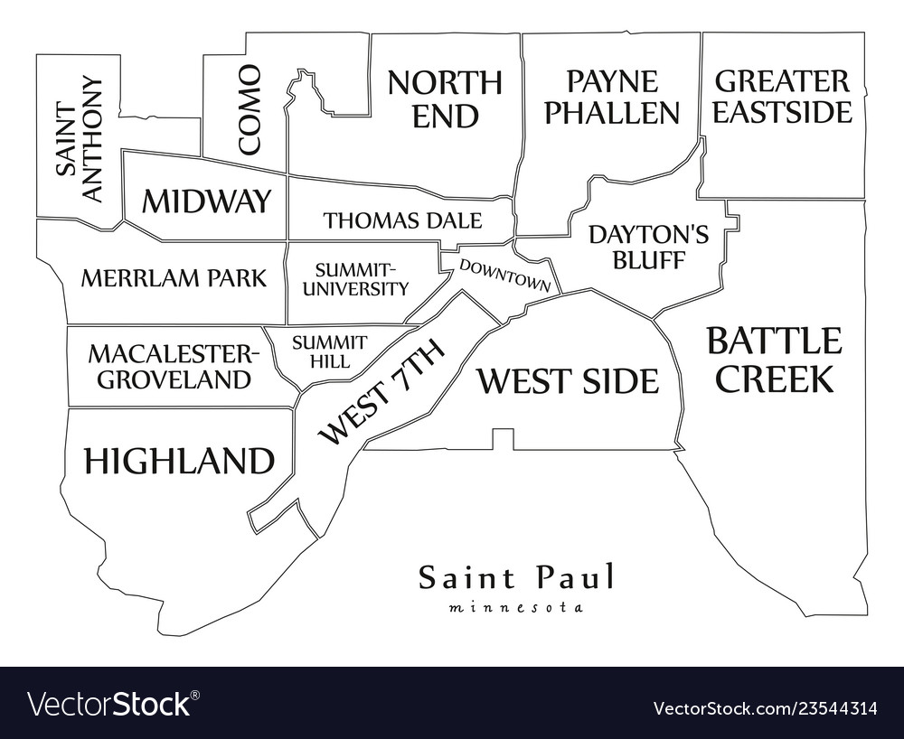 Map Of West St Paul Mn Modern City Map - Saint Paul Minnesota City Vector Image