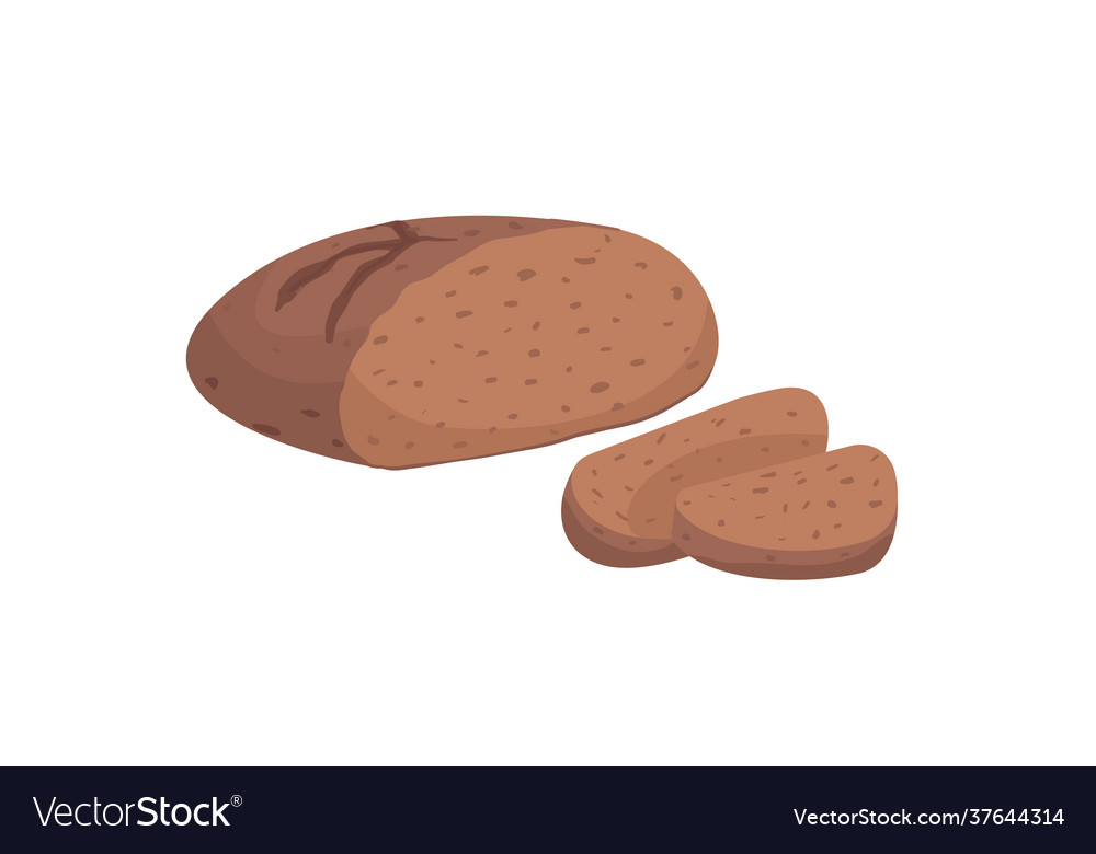 Rye bread slices on a white background