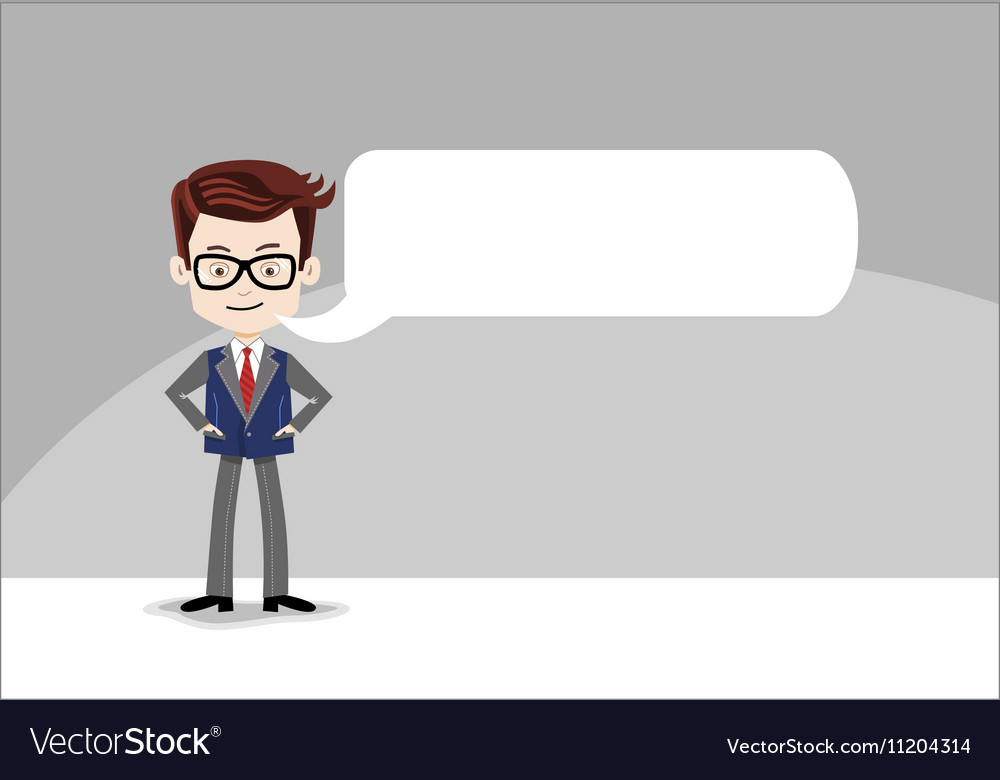 template for message cartoon character business vector image