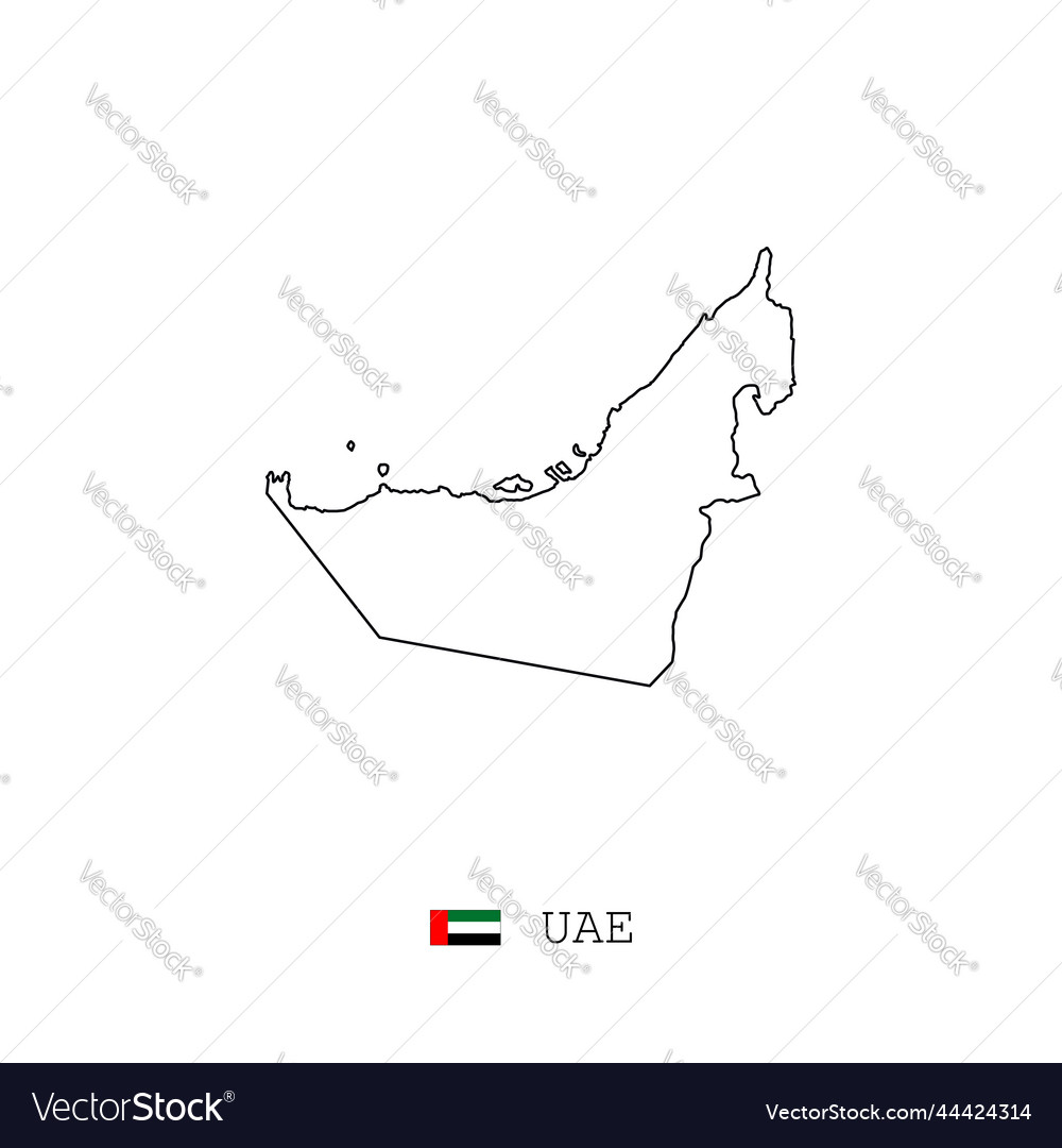 Uae map outline line linear united arab