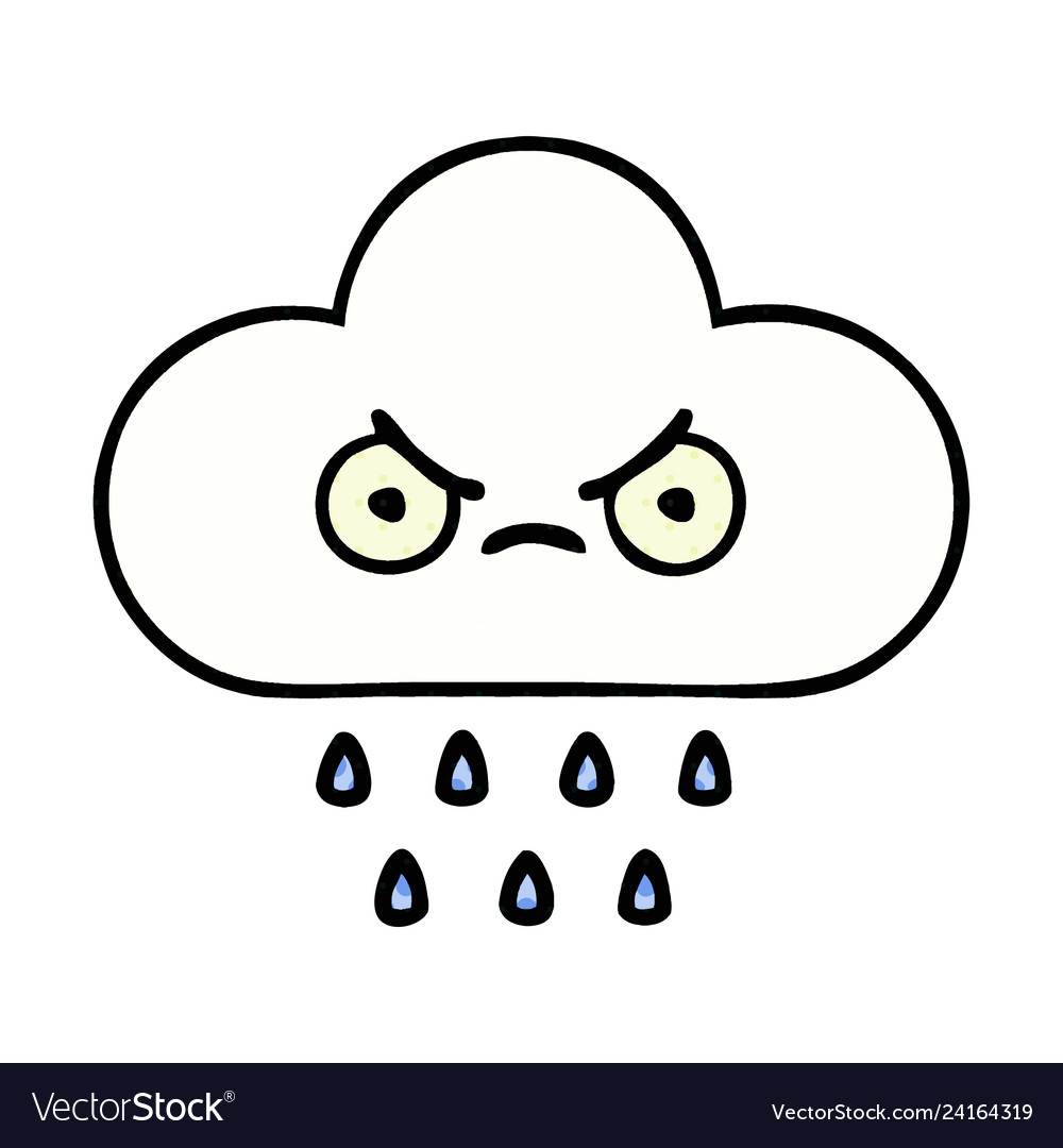 Comic book style cartoon rain cloud