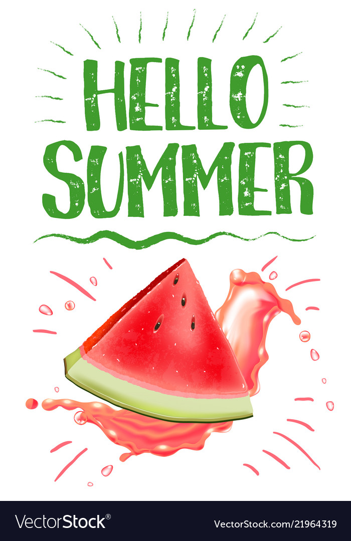 Lettering hello Sommer Wassermelonendruck