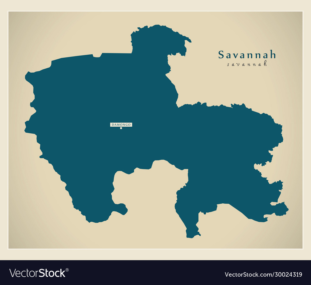 Modern map - savannah region ghana gh