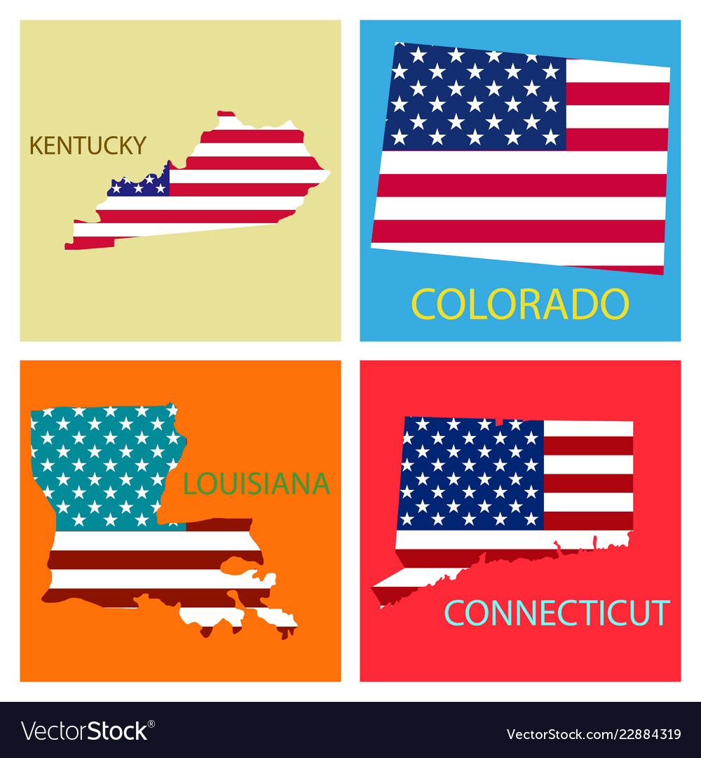 Poster map of united states america with state