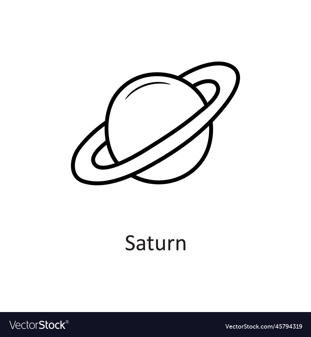 Saturn outline icon design sp Royalty Free Vector Image