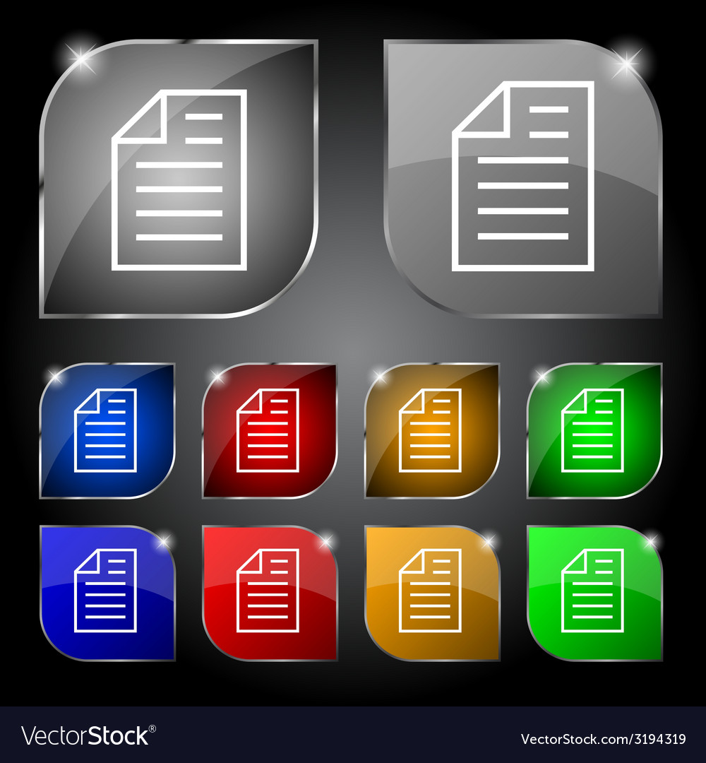 Text file sign icon file document symbol set Vector Image