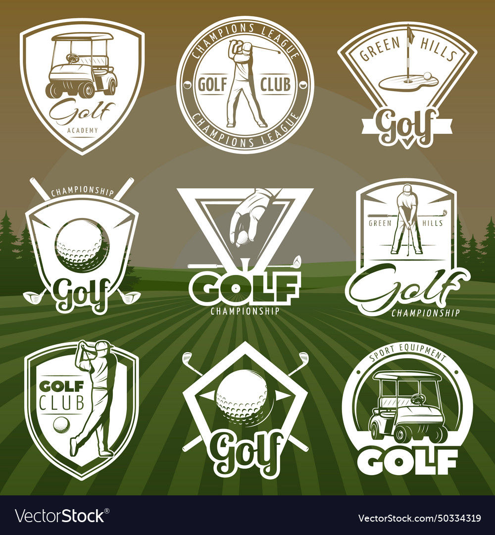 Vintage golf club logos Royalty Free Vector Image