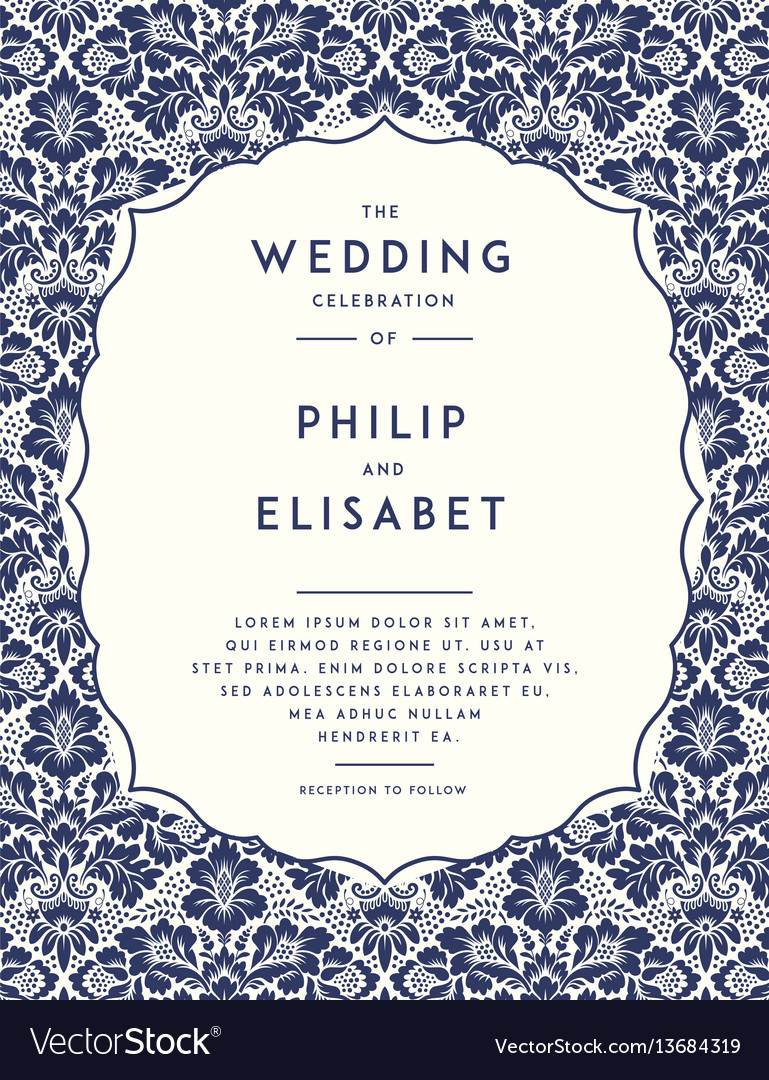 Vintage wedding invitation template