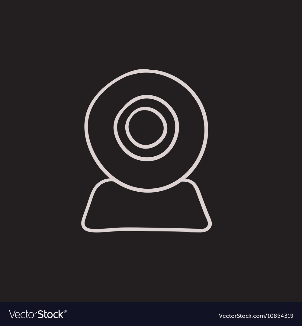 Web camera sketch icon