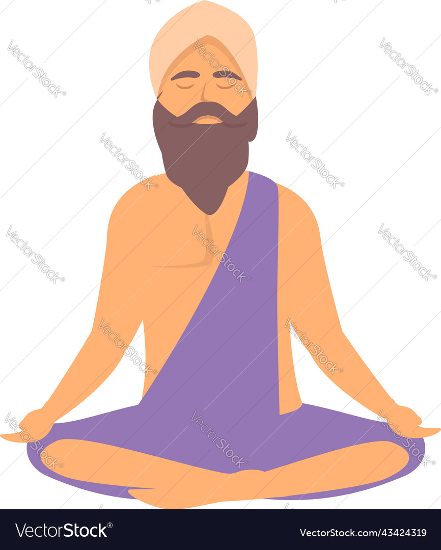 Yogi people icon cartoon indian man Royalty Free Vector