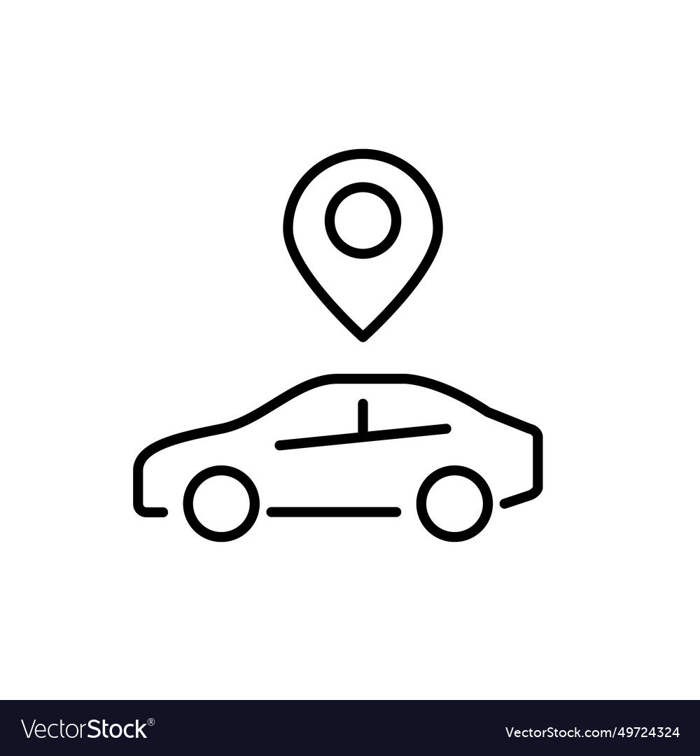 Car with map pointer over it sharing rent