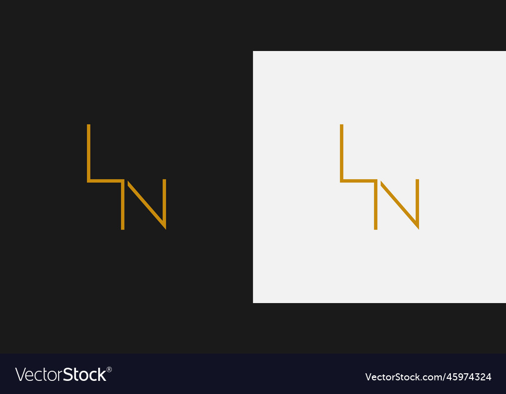 Modern and simple letter ln initials logo design