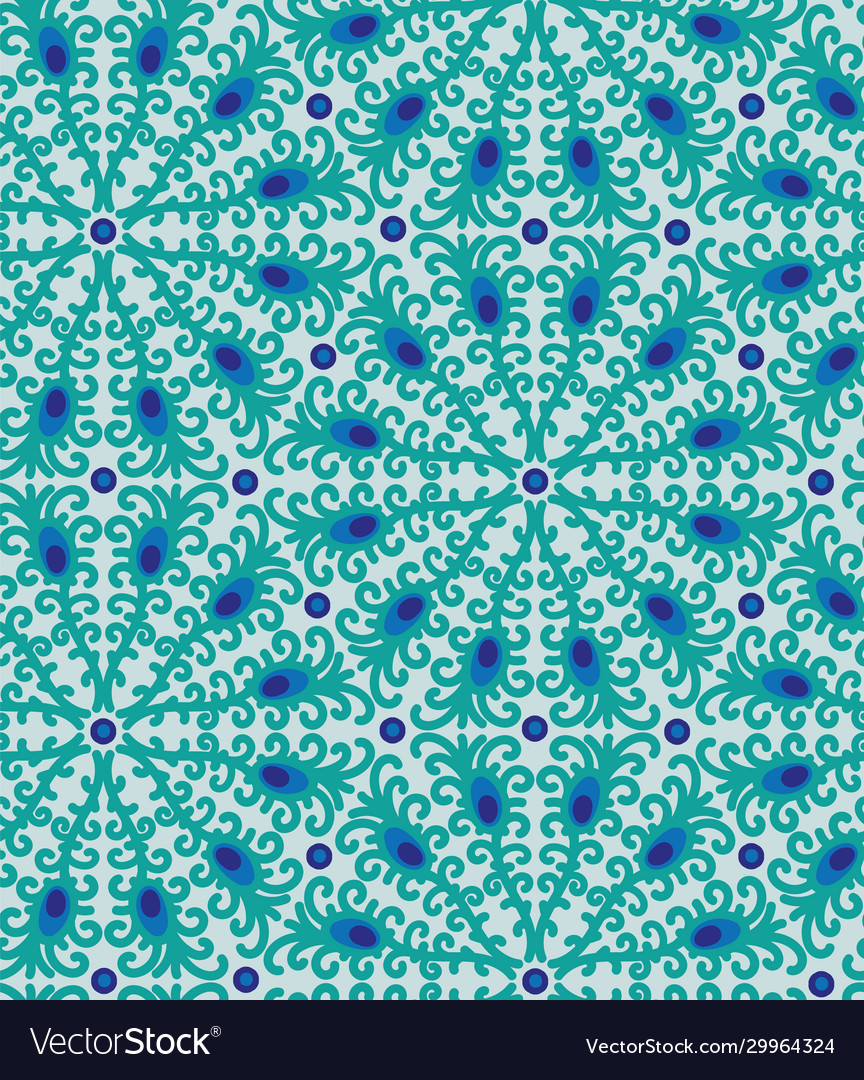 Peacock feathers ornament seamless pattern