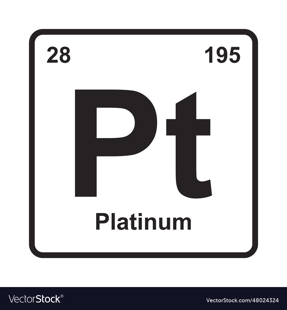 Periodical platinum element icon Royalty Free Vector Image