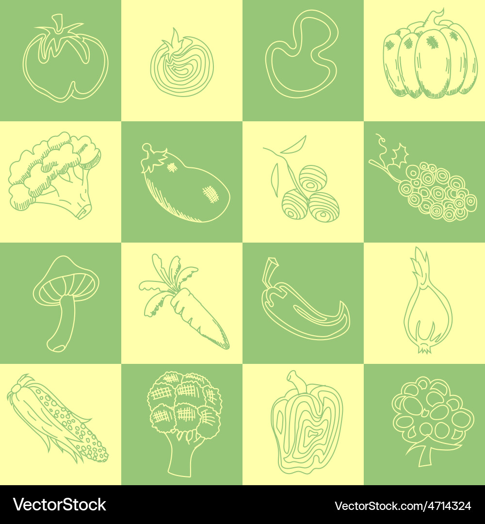 Vegetables seamless pattern Royalty Free Vector Image