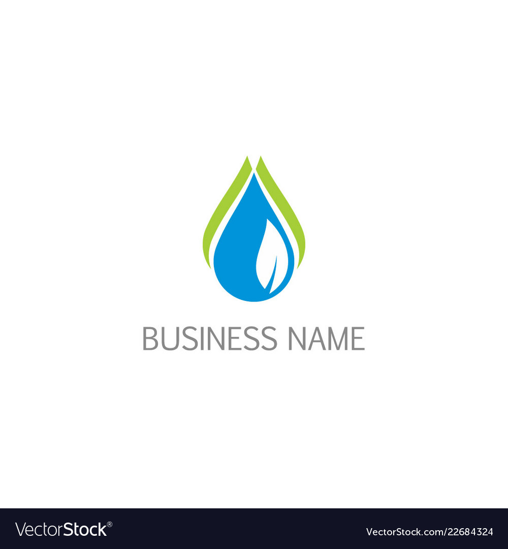 Water droplet bio eco leaf logo Royalty Free Vector Image