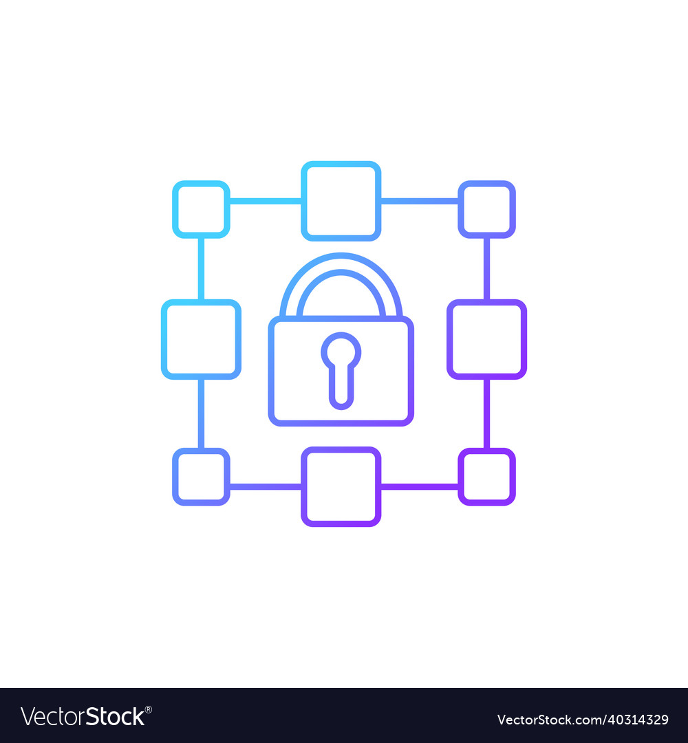 Blockchain gradient linear icon