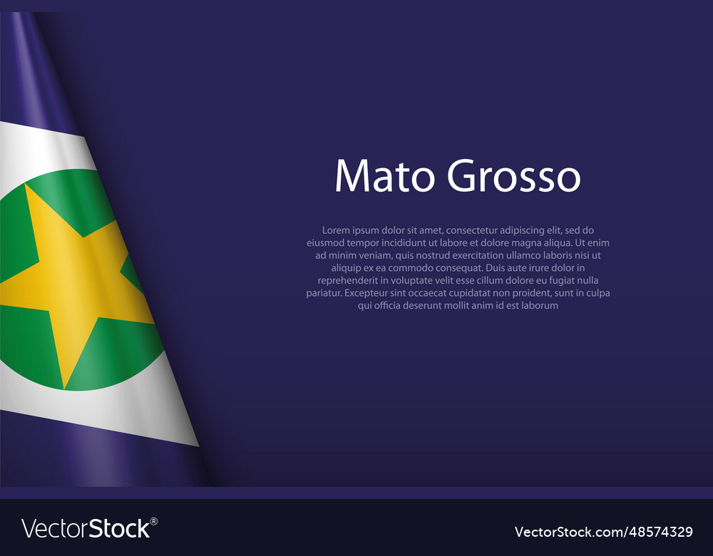 Flag mato grosso state of brazil isolated