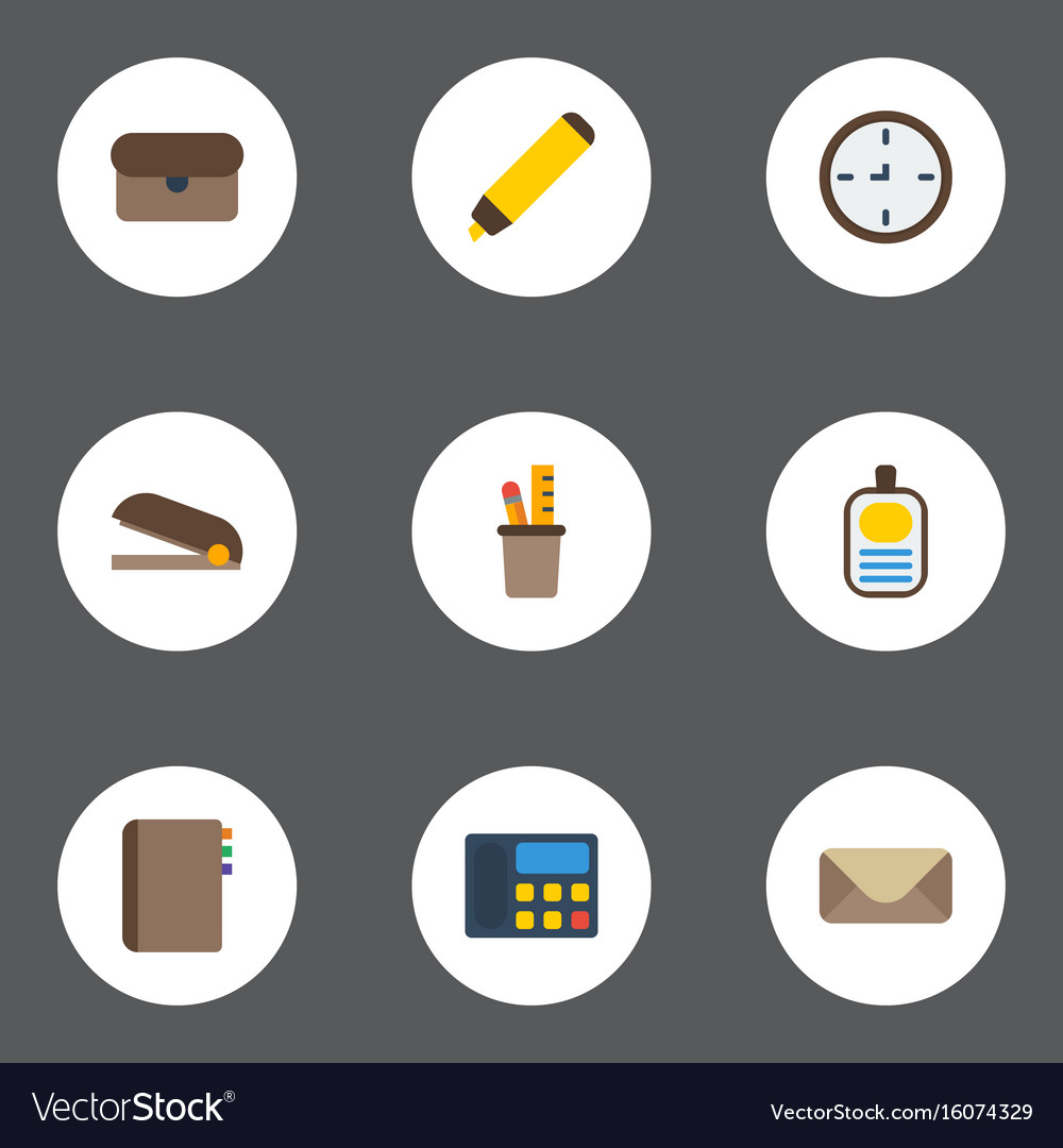 Flat icons contact highlighter letter and other