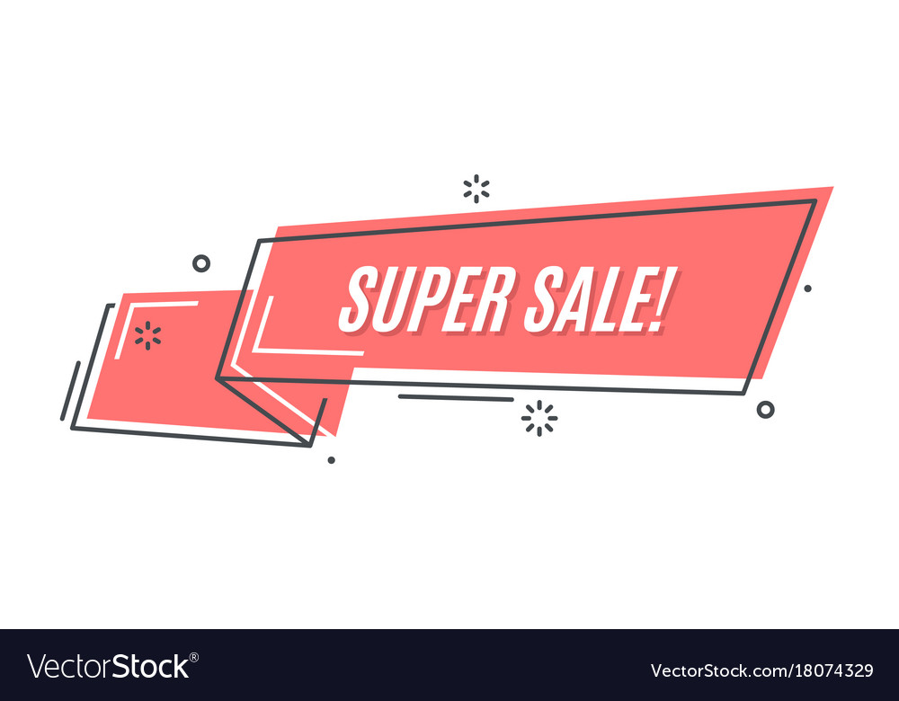 Flat linear promotion sticker scroll price tag Vector Image