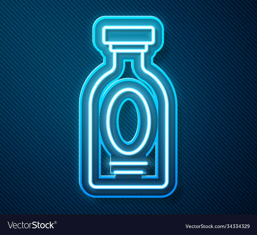 Glowing Neon Line Alcohol Drink Rum Bottle Icon Vector Image 3361