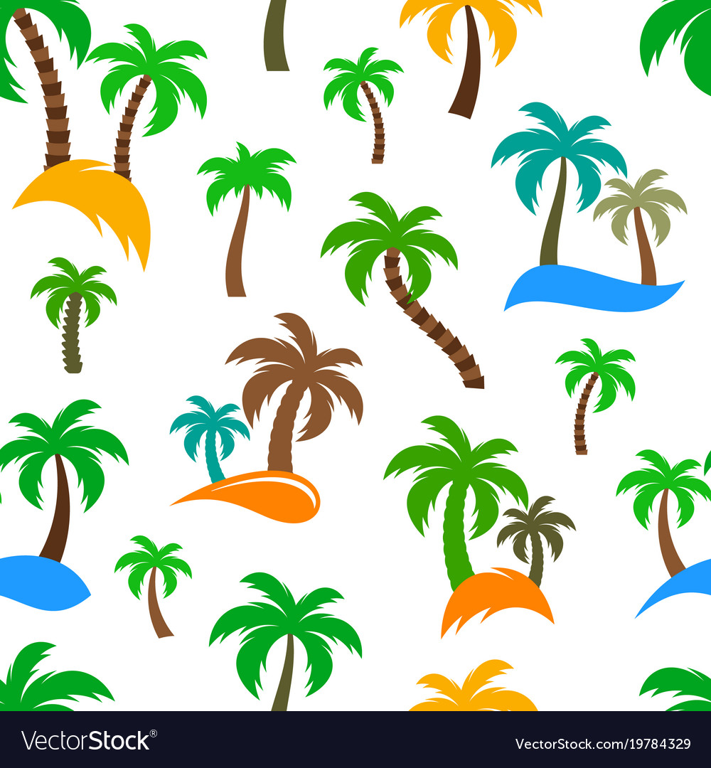 Palm trees seamless pattern Royalty Free Vector Image