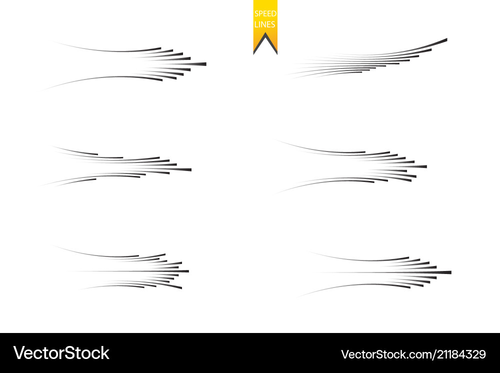 Set speed lines isolated motion effect Royalty Free Vector