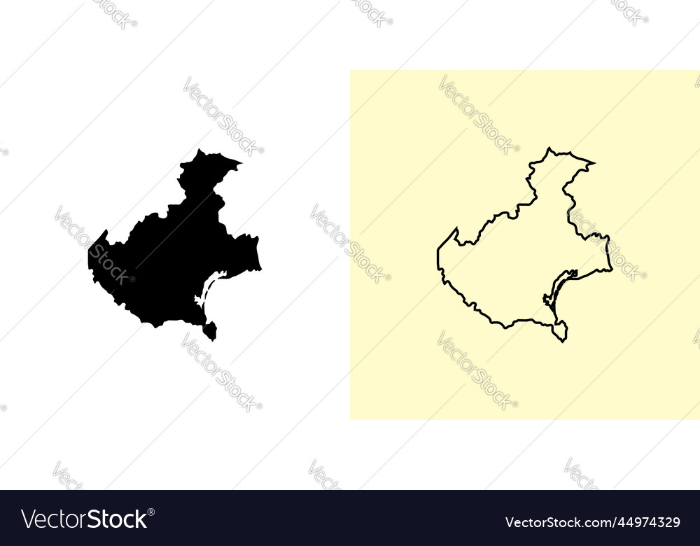 Veneto Map Italy Europe Filled And Outline Map Vector Image